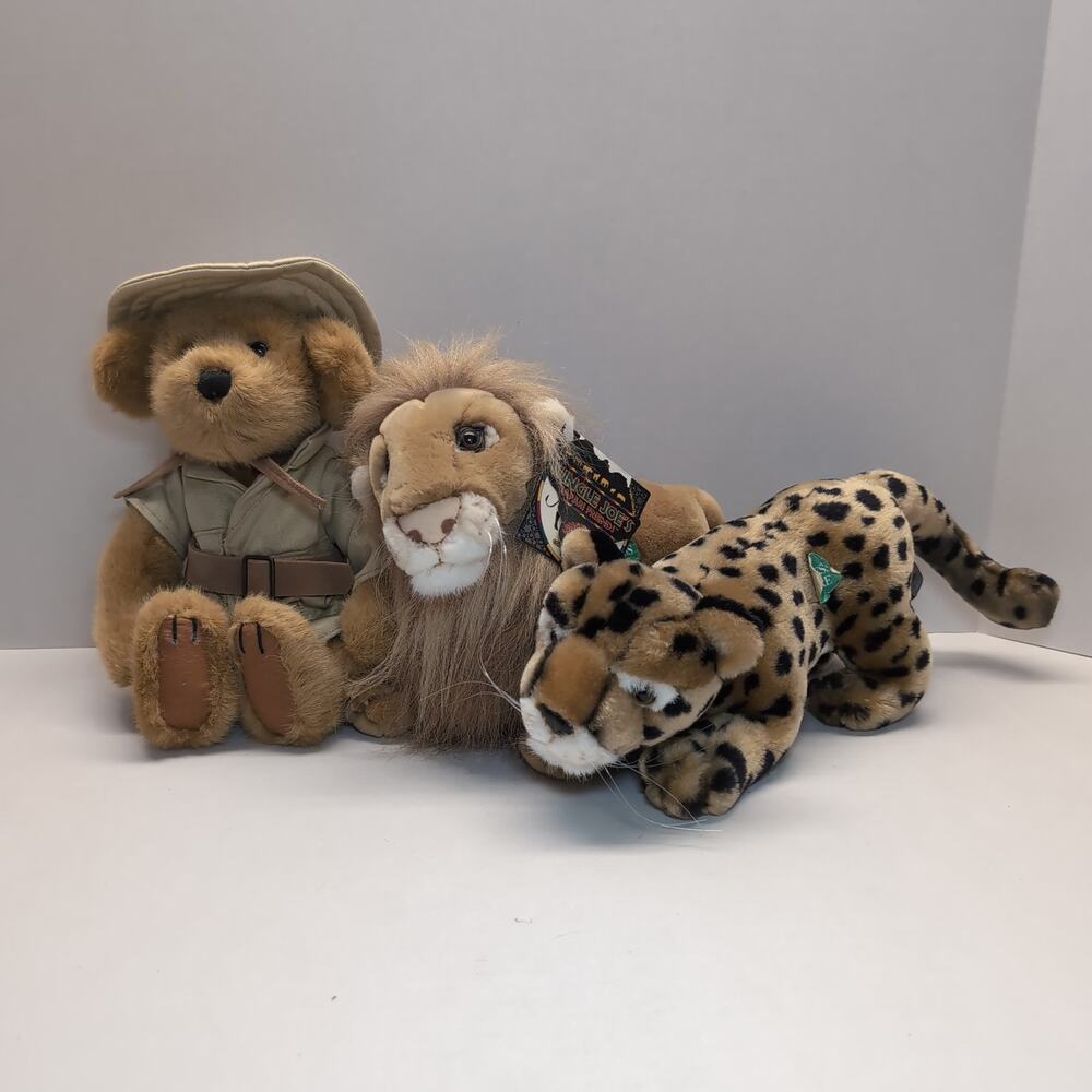 3 Jungle Joes's Safari Friends Talking Plush Cheetah Lion Bear MISSING Backpack